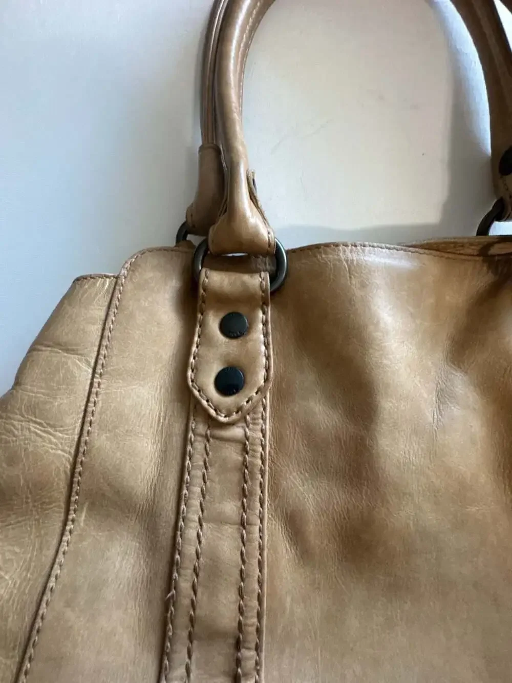 Frye Melissa Tan Leather Hobo Shoulder Bag